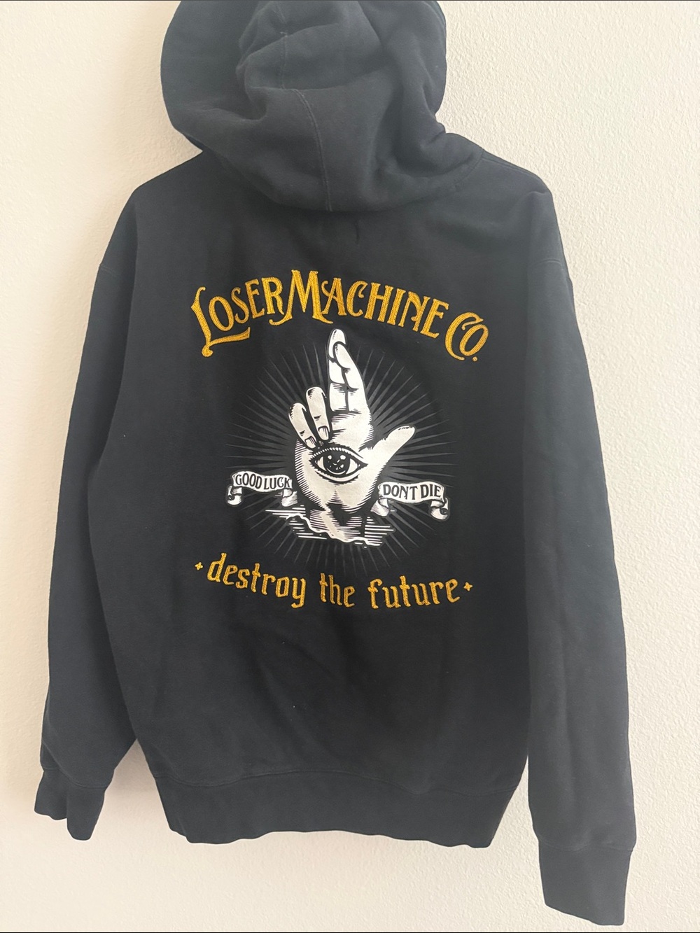 Loser Machine Co. Men's Black Zip-Up Hoodie - 'Destroy the Future'
